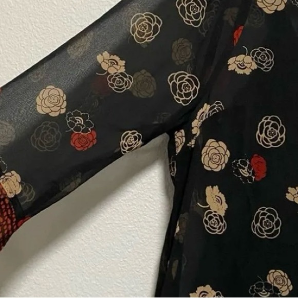 Anthropologie Moulinette Soeurs Sheer Floral Silk Dress Size XS - Picture 6 of 9